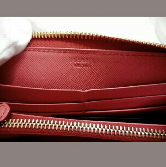 Prada large bow zippy wallet Authentic fragola - Picture 8 of 8
